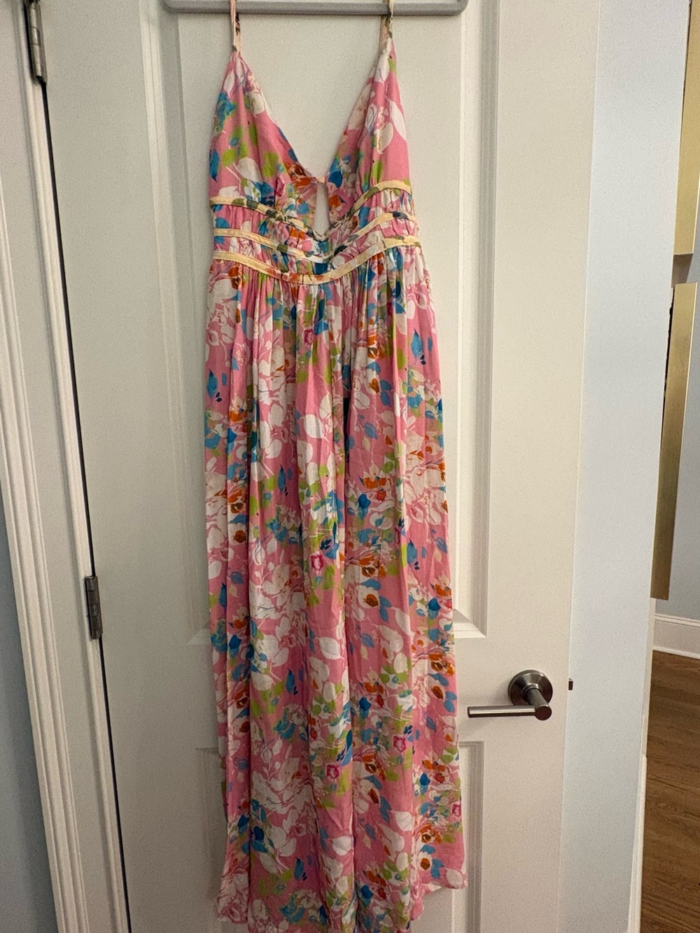 Fabrik Pink Floral Maxi Dress. WORN ONCE. SLIGHTLY altered to fit S/M